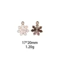 Sneeuwvlok metalen bedel detail weergave, fijne textuur, afmeting 17x20mm, gewicht 1,20g. - Sneeuwvlok
