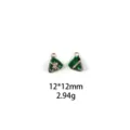 Leuke Chinese stijl Zongzi legering sieraden DIY bedels, groene emaillen hanger 12x12mm. - Zwarte Polka Dot