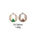 Drakenboot Festival Zongzi legering DIY sieraden bedels, 25x28mm metalen hangers voor sleutel. - Beige Geometrisch