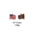USA vlag legering hanger DIY sieraden accessoires voor sleutelhangers 15x17mm - Voetbal & Geometrie