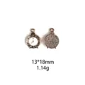 Dubbelzijdige klok metalen bedel hanger, 13x18mm DIY sieraden accessoire voor sleutelhanger. - #2 Witte klok