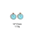 DIY alliage émail horloge charms double face montre pendentifs pour fabrication de bijoux - #5 Horloge double face bleue