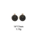 Gros plan détail du pendentif cadran d'horloge double face en alliage goutte d'huile - #6 Horloge double face noire