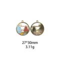 Colgante de esmalte de aleación de pagoda de paisaje de estilo chino accesorio DIY 27x30mm - Pagoda de Paisaje / 27x30mm