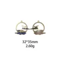 Chinese style crane alloy DIY pendant charm for jewelry making, traditional design accessory. - Crane Cloud Pattern Building