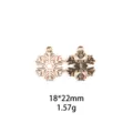 Gouden sneeuwvlok legering bedel hanger voor DIY sieraden maken en sleutelhanger 18x22mm - Gouden Sneeuwvlok / Zwart Raster Roos