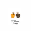 Paprika geëmailleerde legering bedel hanger, DIY sieraden accessoire, maat 11x18mm, gewicht 0,86g. - Zwart Raster Roos