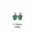 Groene paprika geëmailleerde legering hanger DIY sieraden accessoires 11x18mm stuks - Rood Gouden Bloem