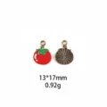 Pendentif breloque tomate emaille rouge en alliage fabrication de bijoux DIY 13x17mm - Taille US 6