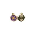 Purple enamel daisy flower metal charms diy jewelry accessories pendants for keychains - Purple Flower