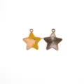 Close-up of enamel two-tone star alloy charm pendant detail showing front and back design. - Yellow Pentagram