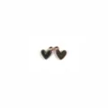 Close up of mini heart shape alloy drop oil charm pendant for diy jewelry making and crafts detail - Black Heart