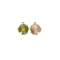 Pendentif breloque fleur marguerite en émail métal pour accessoires bijoux DIY détail - #6 Marguerite verte