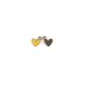 Mini heart alloy enamel DIY jewelry charms pendants, cute peach heart shaped accessories for bracelets. - Yellow Heart