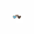 Mini heart enamel alloy charm pendant DIY jewelry making accessories for keychains crafts. - Blue Heart
