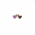 Close-up detail of mini purple enamel heart charms, perfect for DIY jewelry and keychain. - Purple Heart
