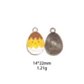 Paasei emaille bedel hanger detailweergave met voor- en achterkant van 14x22mm. - Zwart Raster Roos
