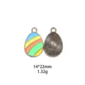 Paasei geëmailleerde legering bedel detail, gekleurde strepen voorkant en zonnestraal achterkant. - Zwarte Polka Dot