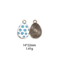 Paasei legering emaille hanger detail met blauwe stippen en zonnestraal achterkant. - Beige Geometrisch