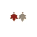 Breloques feuille d'érable en alliage doré et émail rouge, parfaites pour bijoux DIY et pendentifs. - #2 Feuille marron