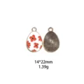 Paasei legering druppel olie sieraden hanger DIY haaraccessoire sleutelhanger component 14x22mm - Wereldbol Kraal