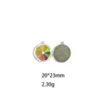 Kleurrijke legering oliedruppel fruit schijf hanger charm, perfect for DIY sieraden maken. - Zwart Raster Roos
