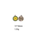 Citroen emaille bedel hanger DIY sieraden accessoire detailweergave, grootte 15x18mm, 1.55g. - Rood Gouden Bloem