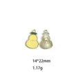 Leuke peervormige legering emaille bedel hanger DIY sieraden maken accessoires 14x22mm - Zwarte Polka Dot