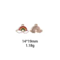 Gedetailleerd overzicht van schattige regenboog emaille legering bedel, DIY sieraden accessoire. - US Maat 9