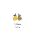 Détail de pendentif en alliage émaillé fruit mignon, accessoire de bijoux en forme de poire 11x20mm. - Taille US 9
