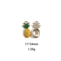 Détail de breloque ananas en émail et alliage, pendentif fruit doré pour bijoux DIY mignons. - Ballon Maison Up