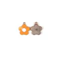 Enamel flower charm alloy DIY jewelry making pendant for keychain necklace accessories. - Orange