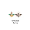 Pendentif breloque abeille émail alliage DIY pour fabrication bijoux accessoires 15x17mm - Croissant de Lune Étoile