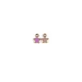 Close-up van mini sterrenhangers, legering met paarse emaille en textuurdetails voor sieraden. - Paars Ster