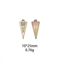 Rugby sports style alloy enamel DIY charm pendant jewelry making accessories, 10x25mm. - Red Gold Flower
