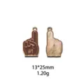 Alloy rugby sports #1 foam finger pendant DIY enamel jewelry accessory charm for keychains - Black Polka Dot