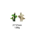 Leuke Bamboe Emaille Legering Bedel Hanger DIY Sieraden Maken Accessoires 21x27mm - Bamboe Panda Stijl (#3)