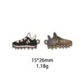 Geëmailleerd voetbalschoen hanger legering DIY sieraden accessoires voor sleutelhanger - Voetbalschoenvorm / 15x26mm / Beige Polka Dot