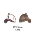 Detail emaille honkbalpet metaal hanger, legering DIY sieraden accessoires charm. - Honkbalpet Stijl / 21x25mm / Zwarte Polka Dot