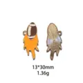 Metal football flame charm alloy DIY pendant for keychains jewelry making 13x30mm 1.36g - #7
