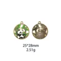 Joli pendentif en alliage métallique panda bambou vue de détail, accessoire bijoux. - Style Thème Panda Bambou (#7)