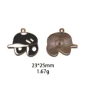Pendentif breloque en métal émaillé casque de baseball vue détaillée 23x25mm accessoire bijou - #7