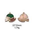 American football helmet metal charm DIY oil-dropping alloy pendant for keychain bag crafts. - Crescent Moon Star