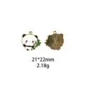 Joli pendentif émaillé panda avec design en bambou, accessoire de bijoux en alliage. - Style Panda Câlinant Bambou (#11)