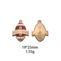 American football sports alloy DIY drop oil pendant charm keychain bag accessory 19x25mm - Double Dangle Disc