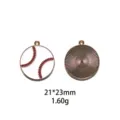 Pendentif en Alliage Émail Baseball DIY Charme de Bijoux Porte-clés Sac Pendentif Détail - Double Disque Suspendu