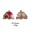 Football helmet alloy metal DIY charm pendant for handmade jewelry crafting and keychains. - Cloud Dangle Blue