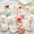 Chaussettes invisibles pour femme, chaussettes courtes d'été fines et respirantes, motifs variés - Taille unique / N° 1 - Carreaux verts