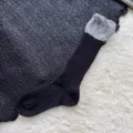 Style Dongdaemun coréen chaussettes empilées bicolores pour femmes faux deux pièces noir - Taille unique / Noir