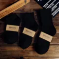 Einfarbige schwarze Socken für Damen und Herren, Frühlings- und Herbst-Freizeitsocken. - Knöchellang [Elastisch] / Schwarz